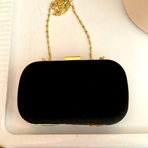 CARMEN MARC VOLVO black velvet clutch